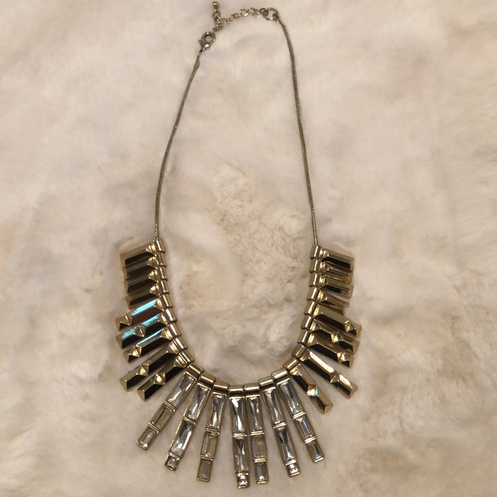 Crystal and Gold Rocker Necklace